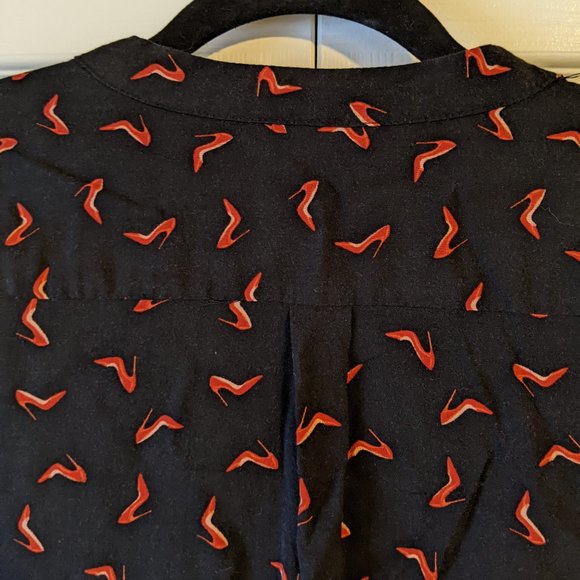 Brody Miles Red Stiletto Blouse sz L - Picture 9 of 13